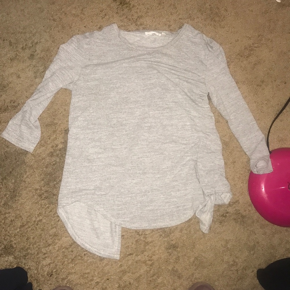 Grey back-out Top